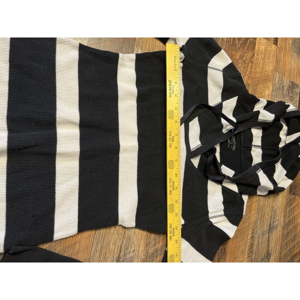 Calvin Klein Performance Women’s Small Striped Hoodie Black White Pullover - Picture 4 of 7